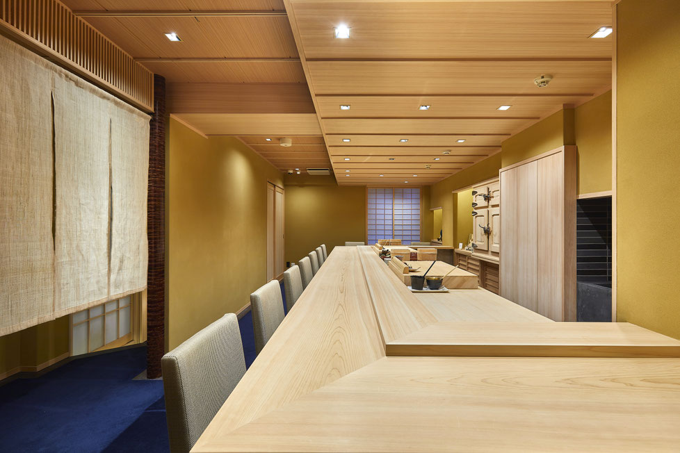 桧一枚板カウンター