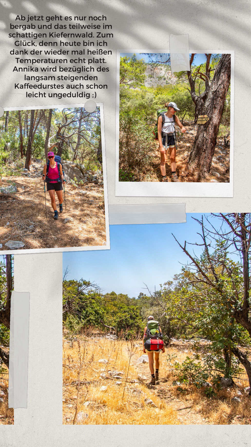 Mehrtagestrekking auf dem Lykischen Weg in der Türkei - wandern fernab der Zivilisation in einer traumhaften Landschaft umgeben von Meer, Klippen und Bergen. (hier: Etappe 12 von Karaöz nach Adrasan)