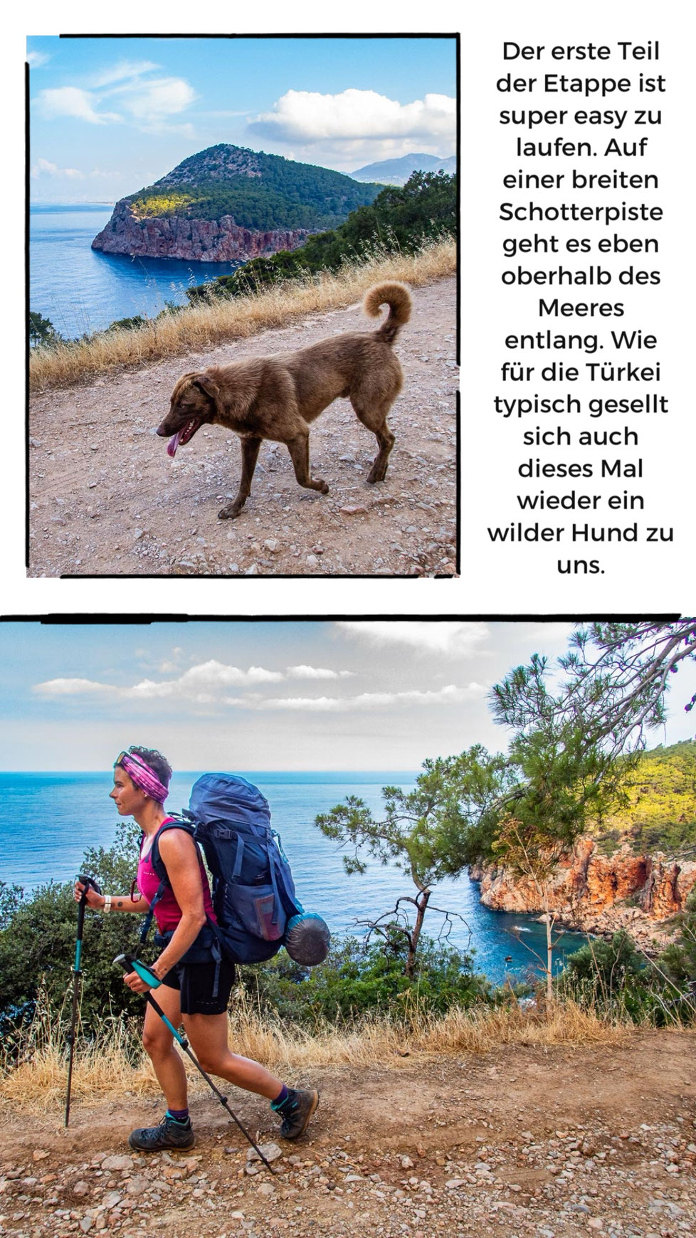 Mehrtagestrekking auf dem Lykischen Weg in der Türkei - wandern fernab der Zivilisation in einer traumhaften Landschaft umgeben von Meer, Klippen und Bergen. (hier: Etappe 12 von Karaöz nach Adrasan)