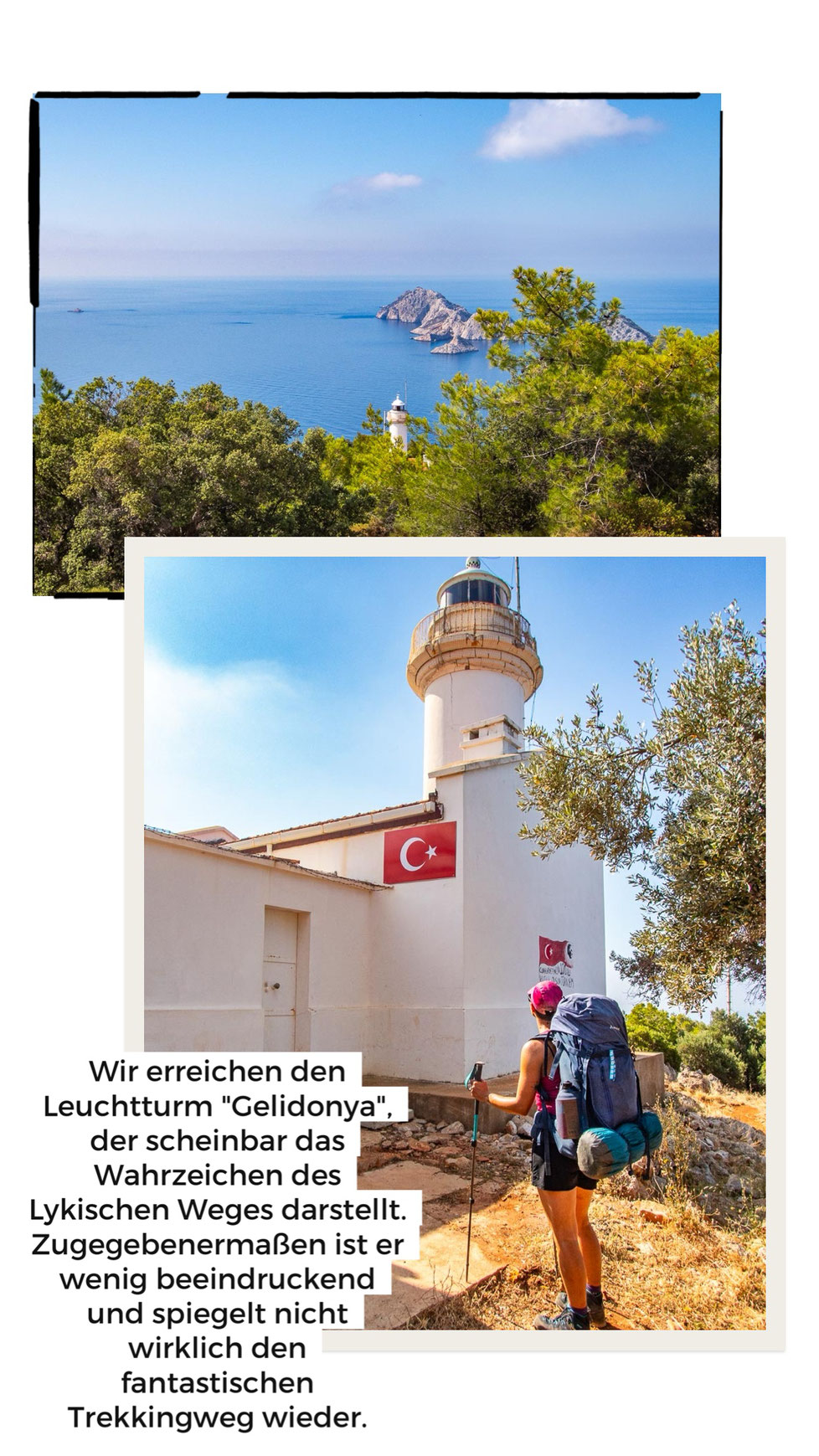 Mehrtagestrekking auf dem Lykischen Weg in der Türkei - wandern fernab der Zivilisation in einer traumhaften Landschaft umgeben von Meer, Klippen und Bergen. (hier: Etappe 12 von Karaöz nach Adrasan)