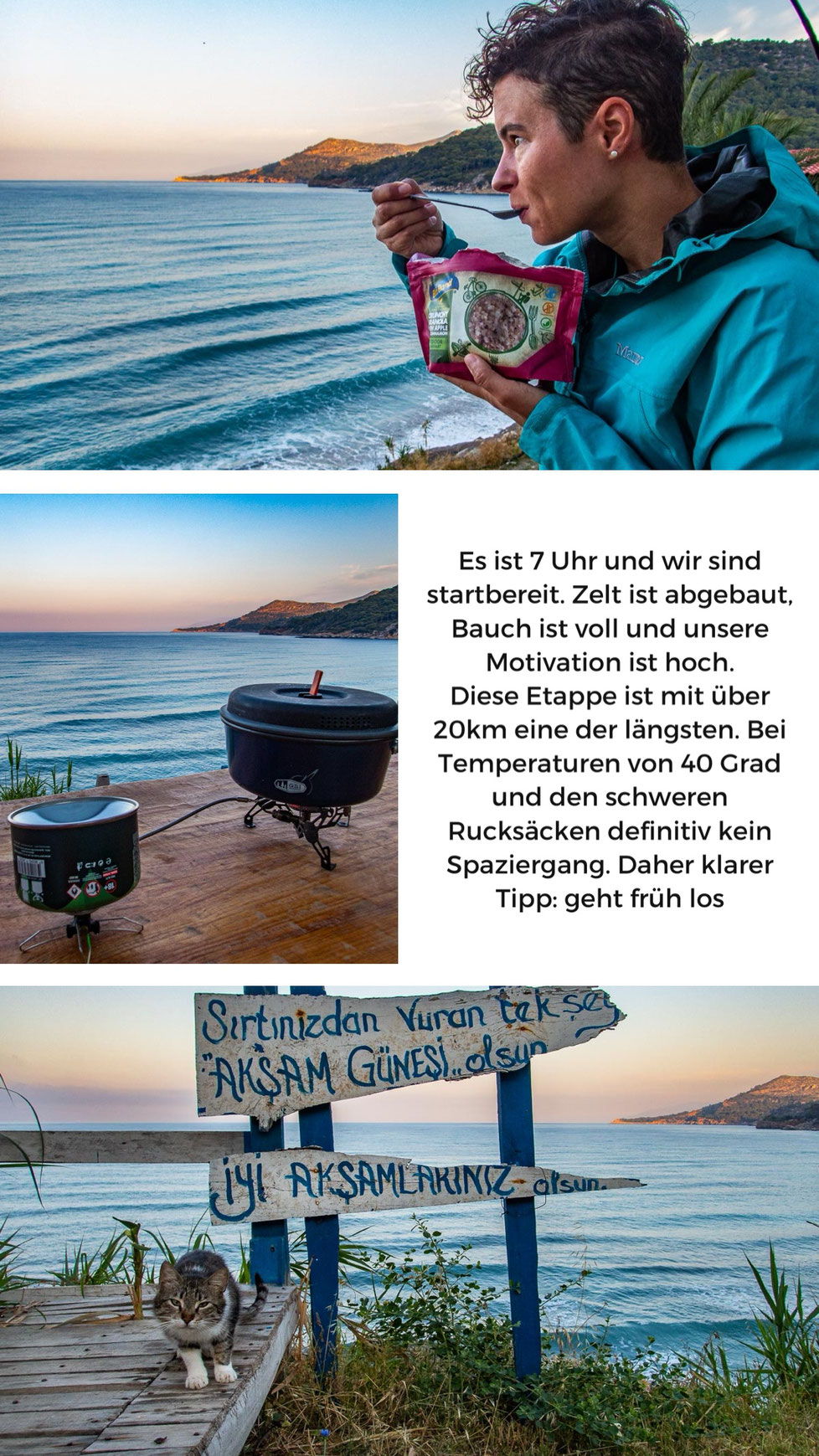 Mehrtagestrekking auf dem Lykischen Weg in der Türkei - wandern fernab der Zivilisation in einer traumhaften Landschaft umgeben von Meer, Klippen und Bergen. (hier: Etappe 12 von Karaöz nach Adrasan)