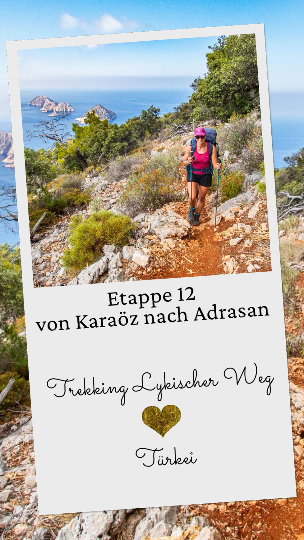 Mehrtagestrekking auf dem Lykischen Weg in der Türkei - wandern fernab der Zivilisation in einer traumhaften Landschaft umgeben von Meer, Klippen und Bergen. (hier: Etappe 12 von Karaöz nach Adrasan)