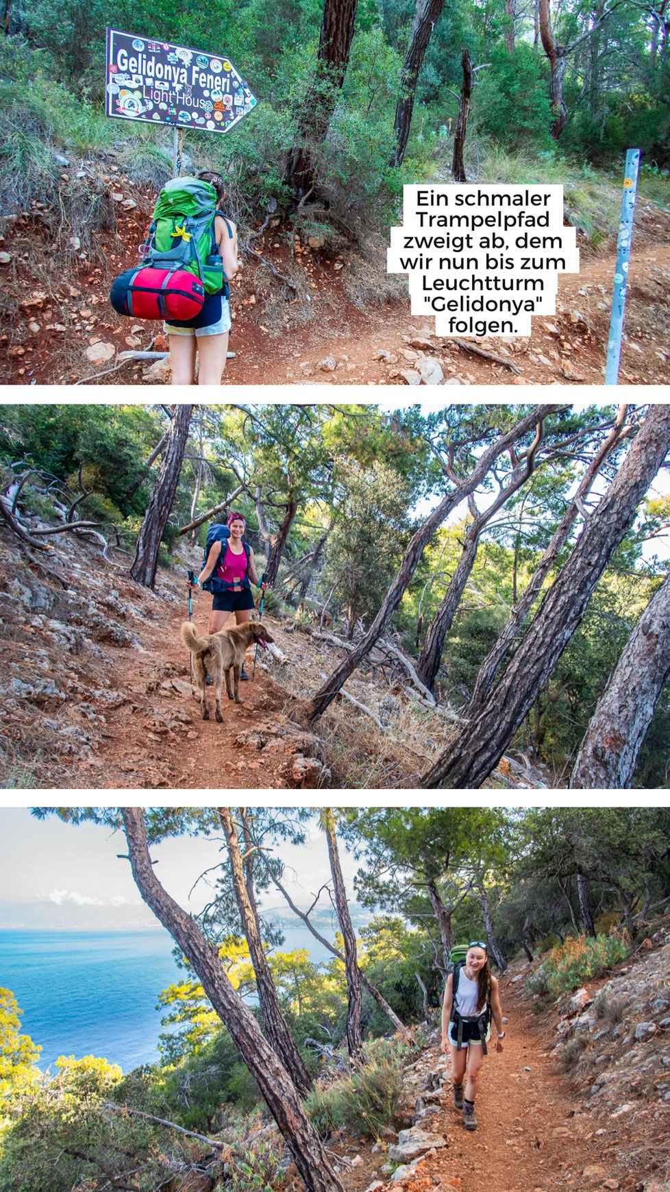 Mehrtagestrekking auf dem Lykischen Weg in der Türkei - wandern fernab der Zivilisation in einer traumhaften Landschaft umgeben von Meer, Klippen und Bergen. (hier: Etappe 12 von Karaöz nach Adrasan)