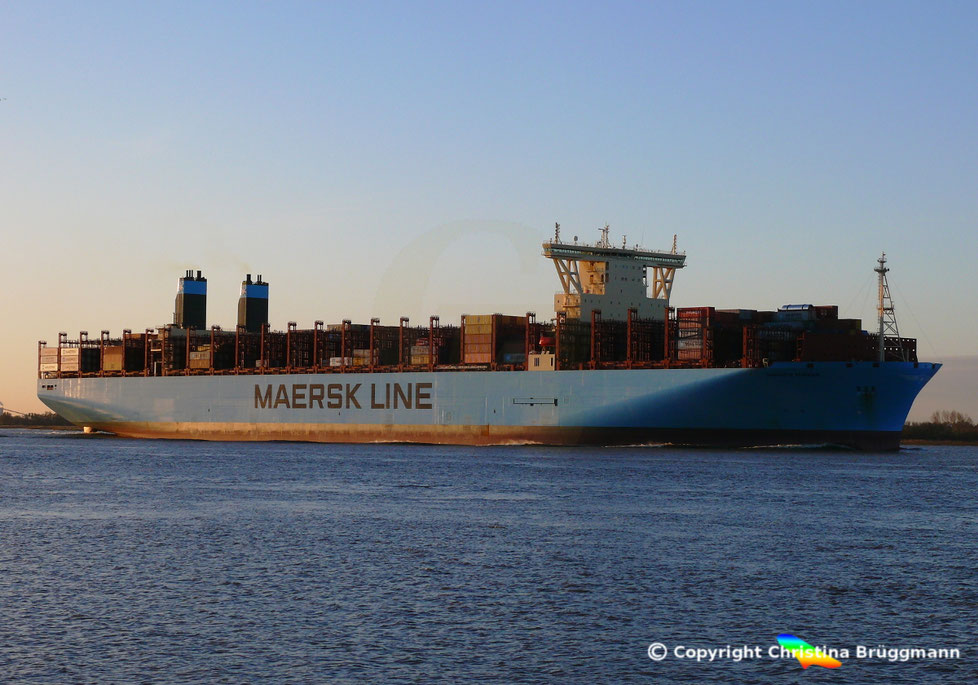 Die MAERSK MUNICH, eines von 11 Schiffen der 2. Generation der Triple-E Schiffe