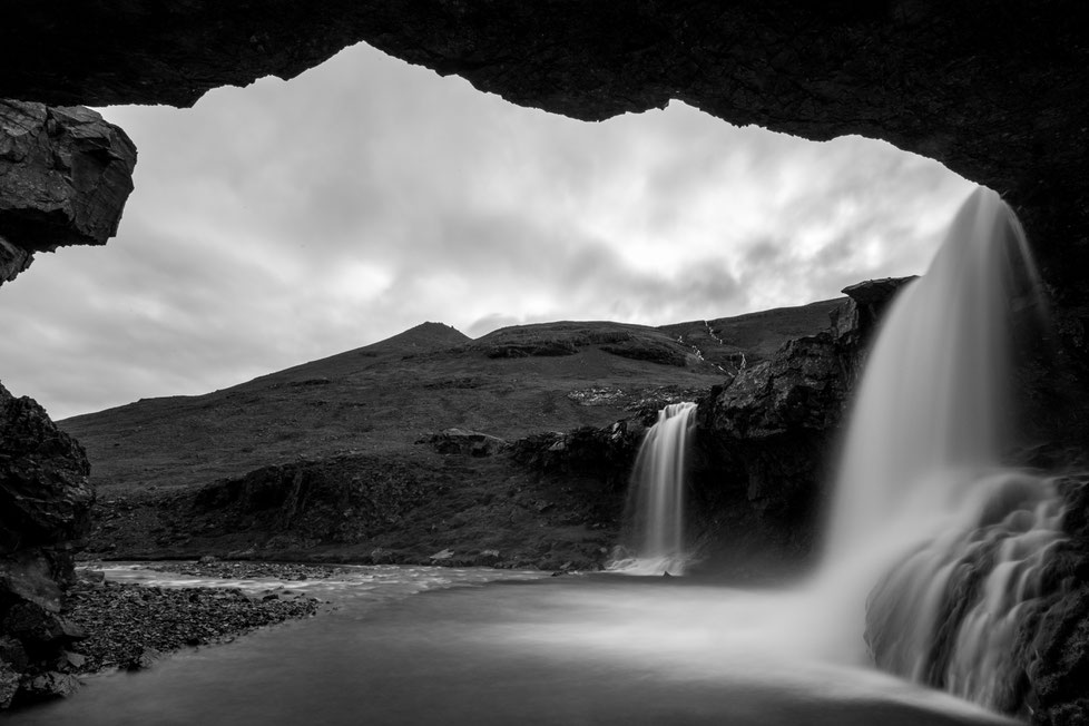 Skugafoss twin waterfall in Iceland