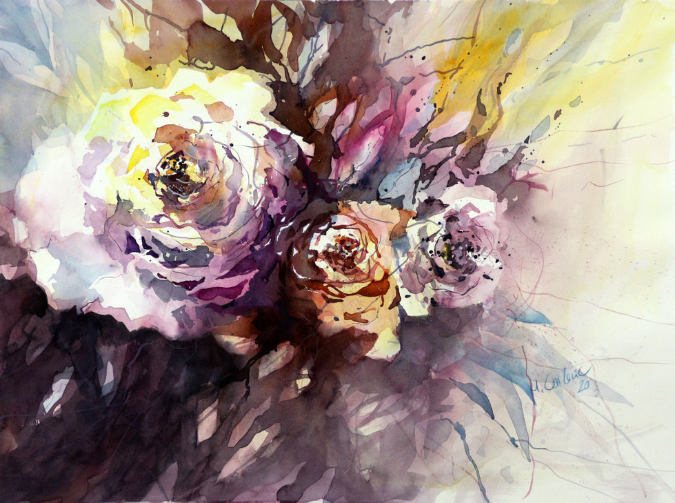 Blumen, (Aquarell), 60 x 45 cm