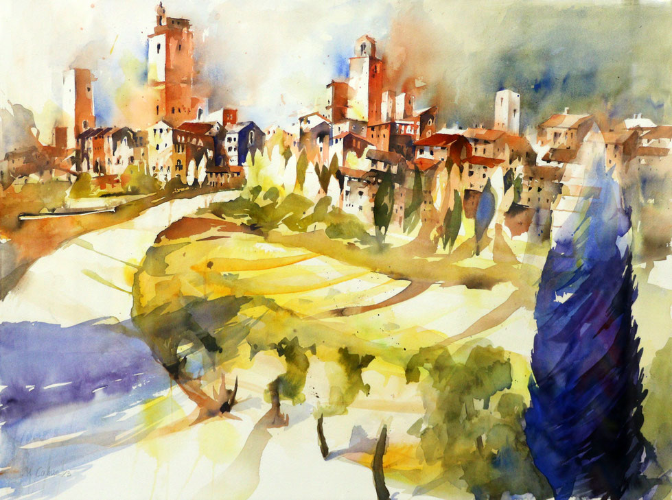 Toscana, (Aquarell), 80 x 60 cm