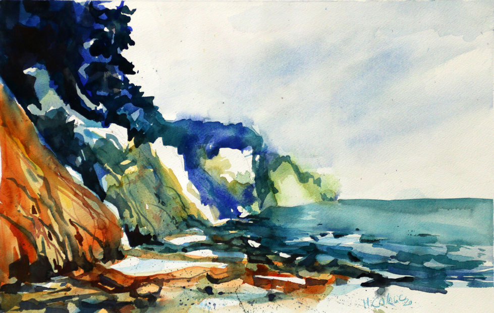 Meer, (Aquarell), 46 x 30 cm