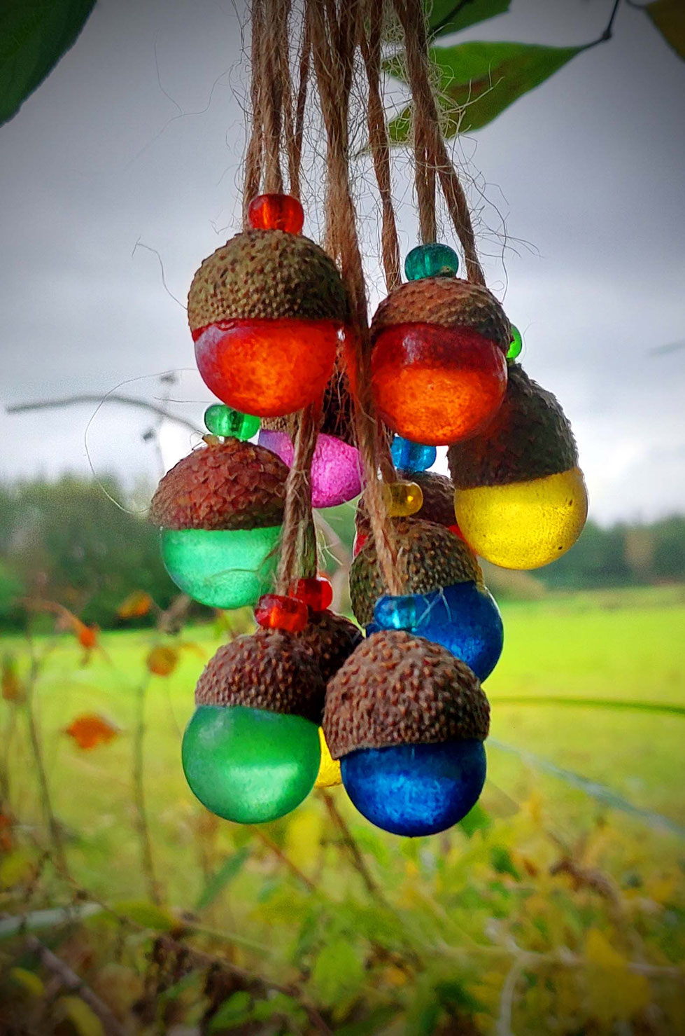 Eicheln, Eichelhütchen, Quercus, Roteiche, Baumfrüchte, Eiche, Stieleiche, Herbst, Basteln, bemalen, malen, Acrylfarbe, Murmeln, Glasmurmeln, Metallic, Design, kreatives, Kunst, Eichelkunst, Metallicfarbe, Natur, Naturmaterialien, Herbst, Kräuterhexe,