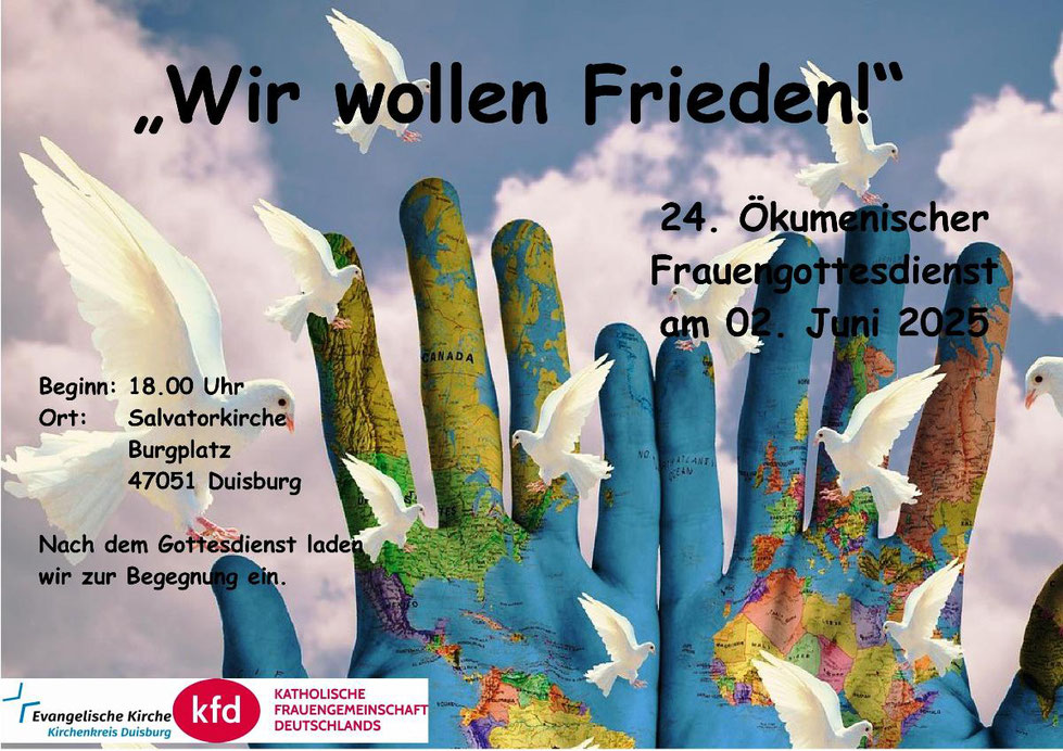 "Wir wollen Frieden" - 24. ökumenischer Frauengeottesdienst
