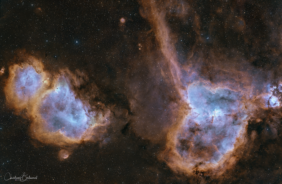 nébuleuse du cœur (IC1805) et de l'âme (IC1848)
