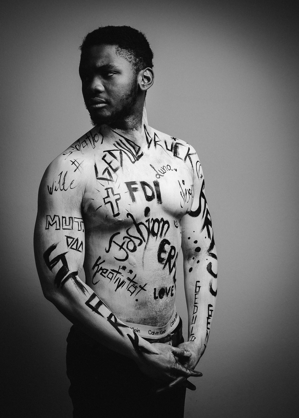 Black and white: body painting