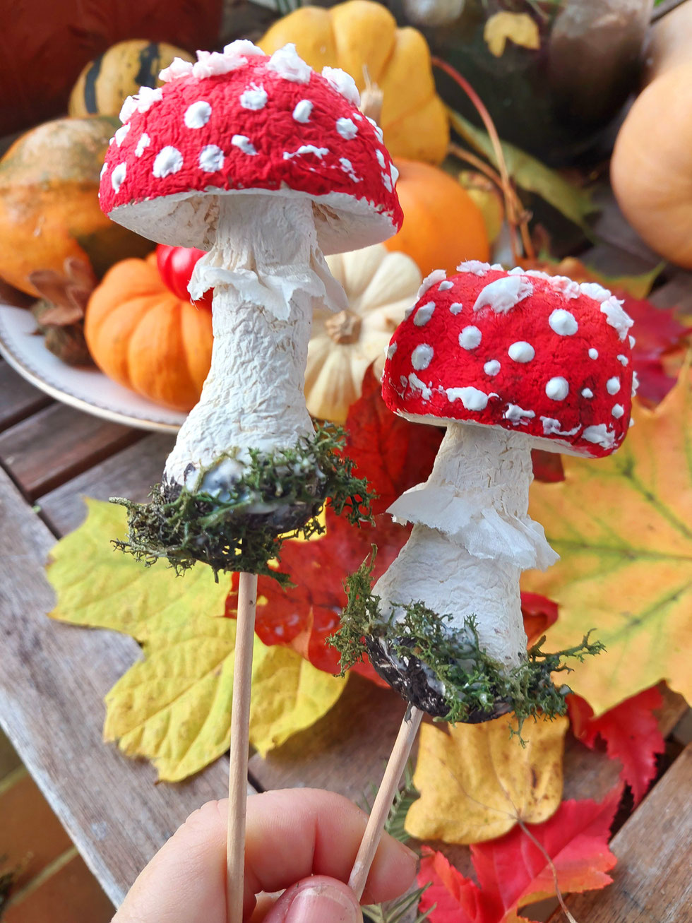 Fliegenpilz, Krötenstuhl, Mythologie, Amanita, Amanita muscaria, selber machen, Papiermaché, handgemacht, diy, Wald, Ibotensäure, Muscimol, Microdosing, getrocknete Pilze, giftig, toxisch, basteln, Pilze, nordische, Pantherina-Syndrom, Pantherpilz 