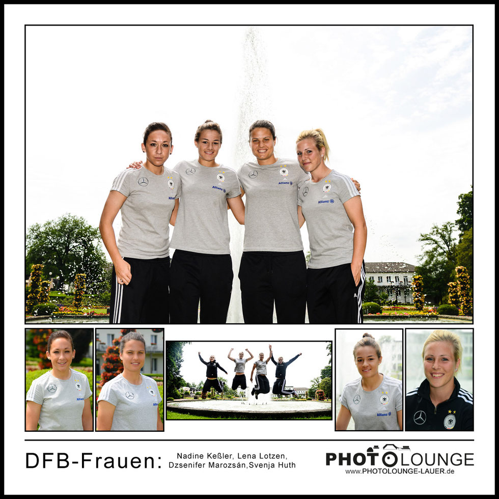 Fotoshooting DFB-Frauen: Nadine Keßler, Lena Lotzen, Dzsenifer Marozsán, Svenja Huth