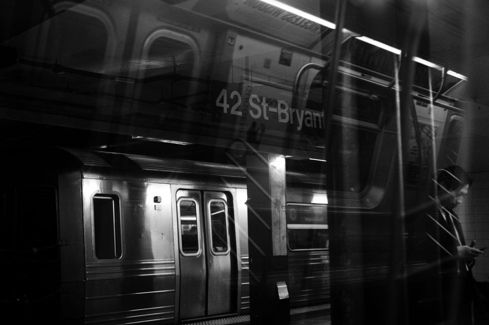 NY Subway: three stories in one picture; scene as seen, close to zero post processing