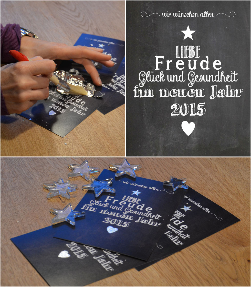 Weihnachtskarten versilbern