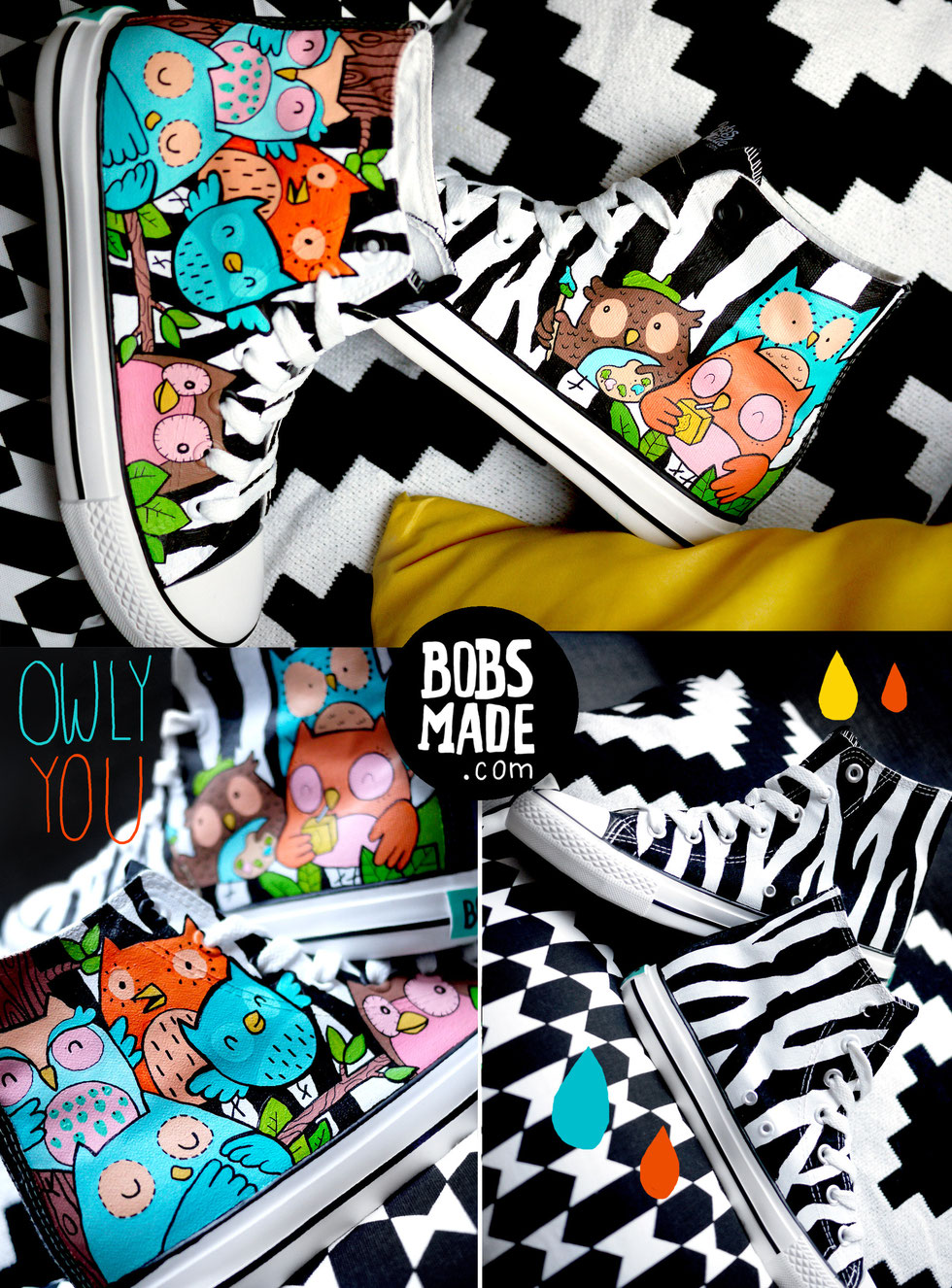 Bobsmade Owl Chucks Custom Shoes