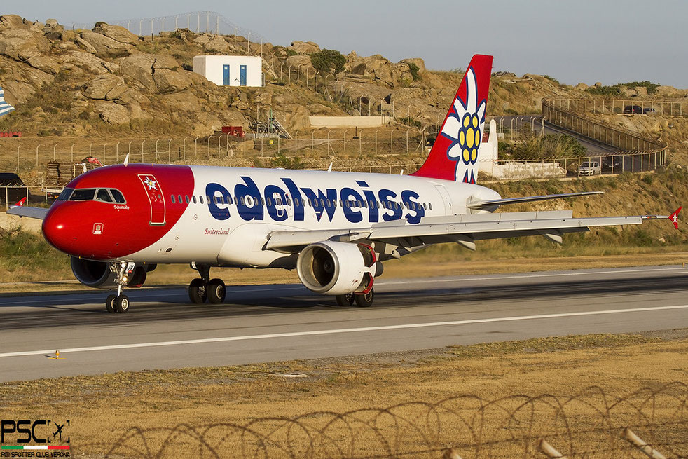 HB-IJV Airbus A320-214 2024  cfm56-5B4/P Schatzalp Edelweiss Air 2003 @ Mykonos JMK 06 2025 © Piti Spotter Club Verona