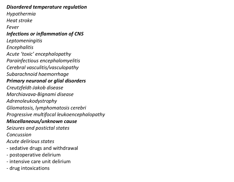 Coma differential diagnosis