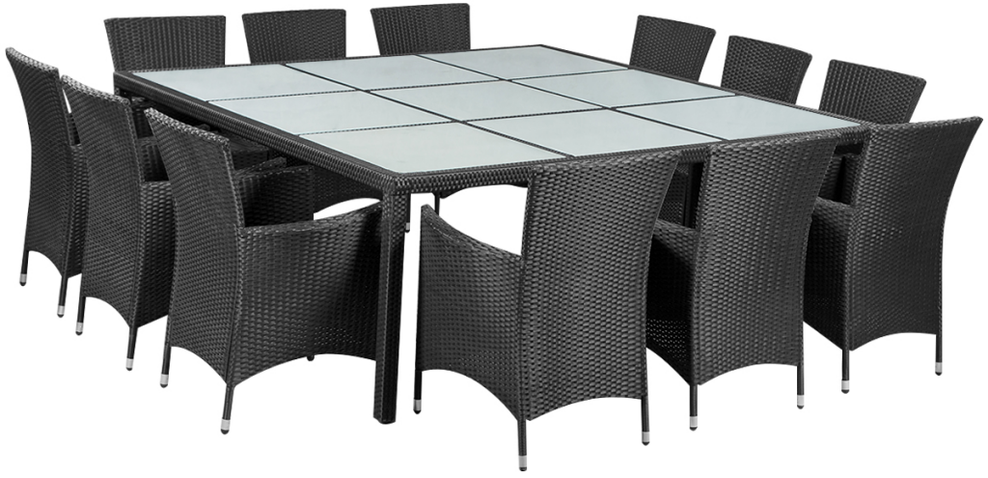 tavolo +12 poltroncine +rattan +arredo giardino + outdoor +polyrattan