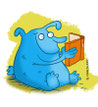 Summer Lit Kit blue monster reading an orange book logo