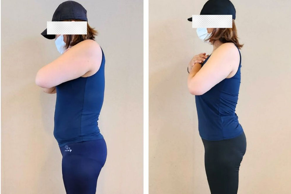 三郷市パーソナルジムかなでのダイエット実績。3ヶ月で腹囲マイナス7.8cmの変化