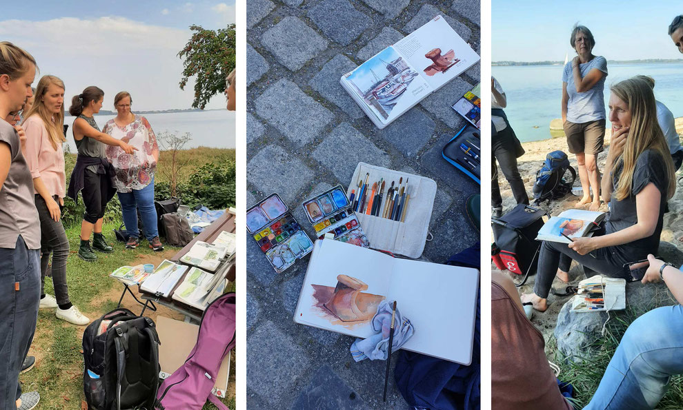 Skizzenbuch, Urban sketching, nature sketching, Reiseskizzenbuch, Landschaftsaquarell, Malkurs Berlin, Malen lernen Berlin, sketchonlocation, draußen malen, Aquarell malen lernen