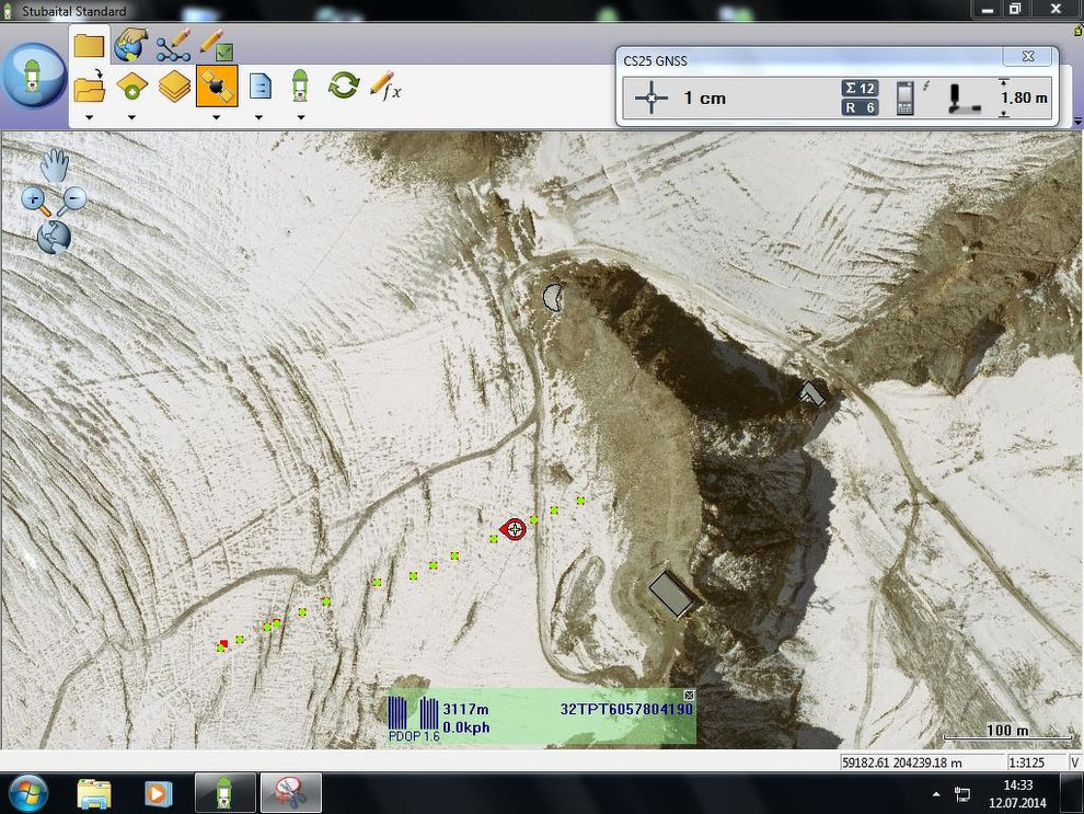 Screenshot Leica Zeno Field am CS25 GNSS