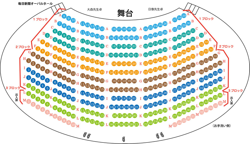 毎日新聞オーバルホール座席表