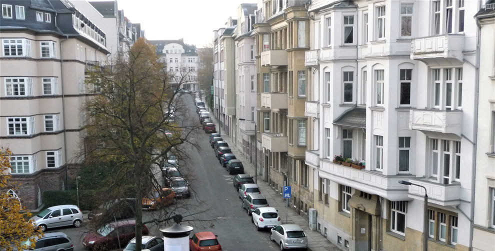 Chemnitz-Kaßberg: Blick auf gründerzeitliche Wohngebäude an der Erich-Mühsam-Straße