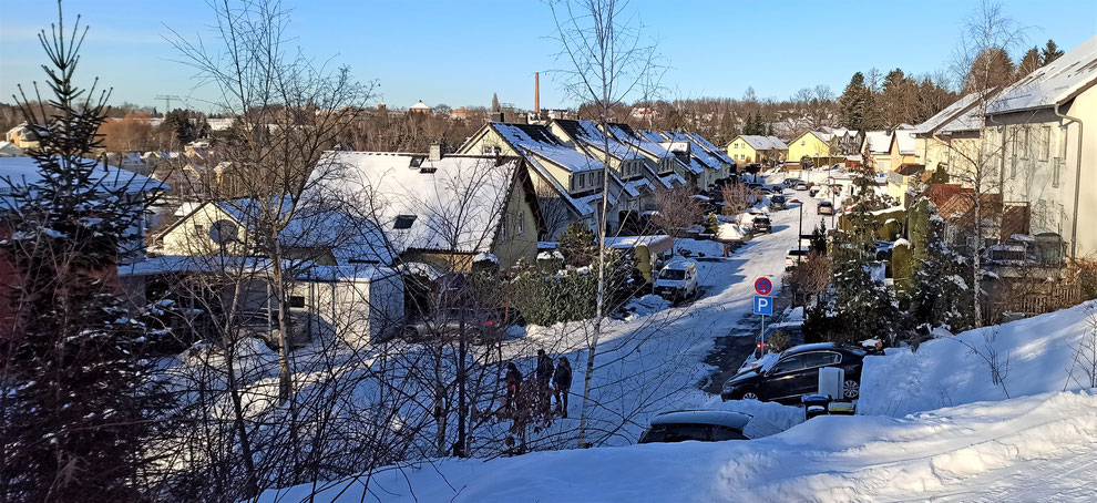 Chemnitz-Reichenhain: winterlicher Blick auf das Wohngebiet "Reichenhainer Mühlberg"