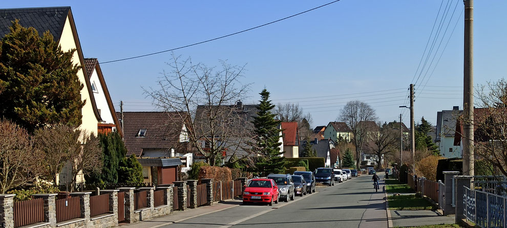 Chemnitz-Mittelbach: Blick von Aktienstraße in Richtung Hofer Straße