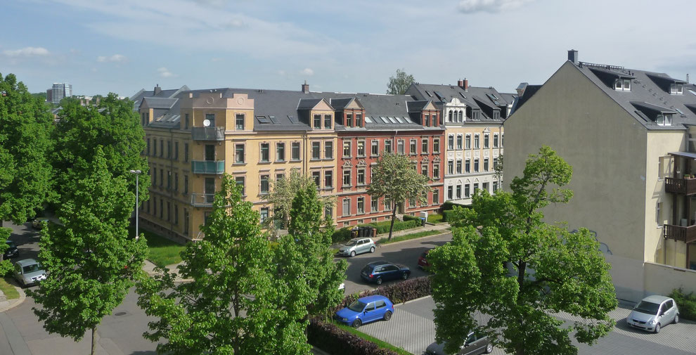 Chemnitz-Altendorf: Teilgebiet "Hinterer Kaßberg" (Blick auf die Ricarda-Huch-Straße Kreuzung Gustav-Adolf-Straße)