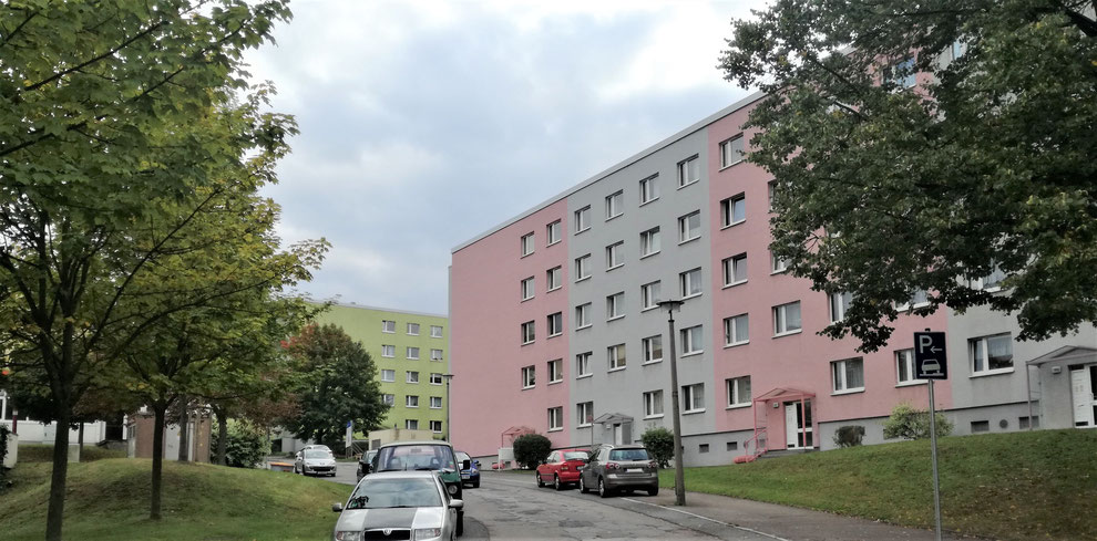 Chemnitz-Kappel: Blick auf Wohngebäude an der Irkutsker Straße