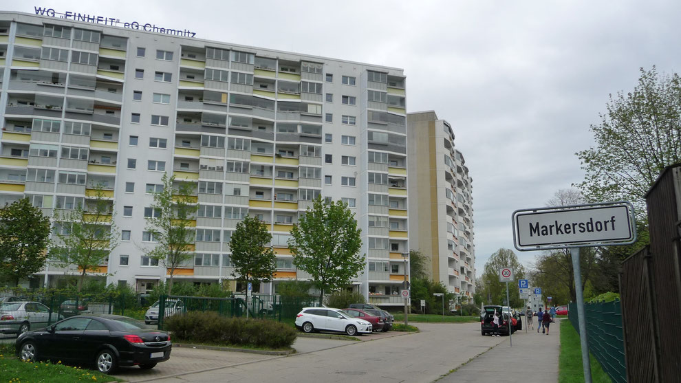 Chemnitz-Markersdorf: Blick auf die Alfred-Neubert-Straße Kreuzung Ludwig-Kühn-Straße