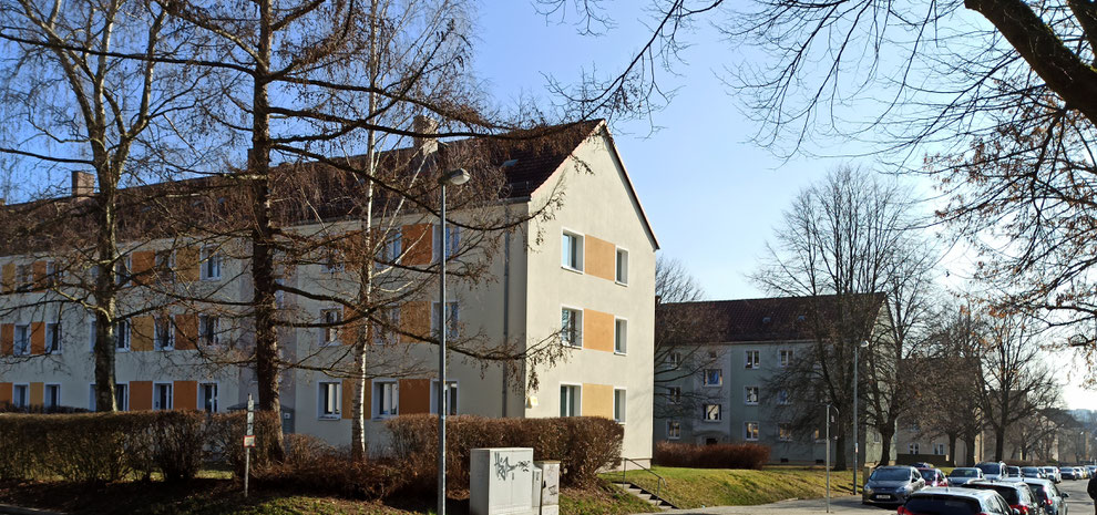Chemnitz-Siegmar: Blick auf Wohngebäude an der Kopernikusstraße