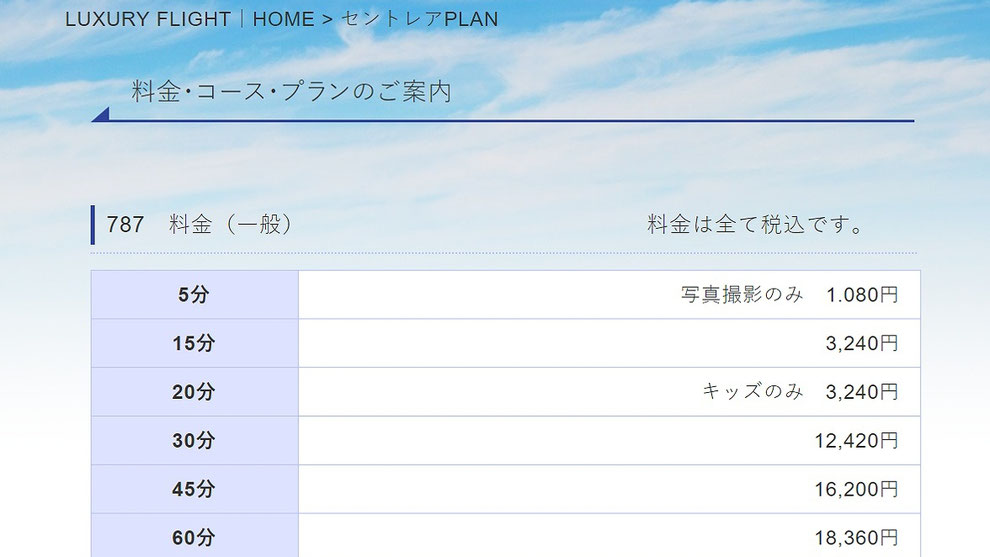 B787シミュレーター料金