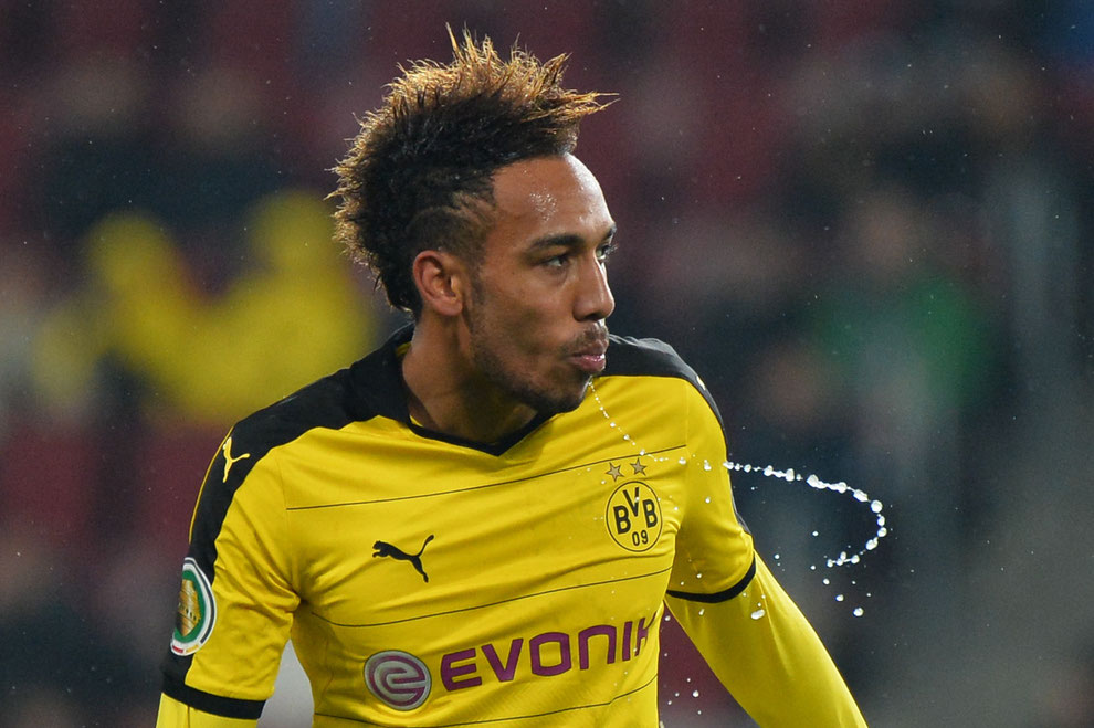 Dortmunds Pierre Emerick Aubameyang beim 2:0-Erfolg von Borussia Dortmund im DFB-Pokal gegen den FC Augsburg