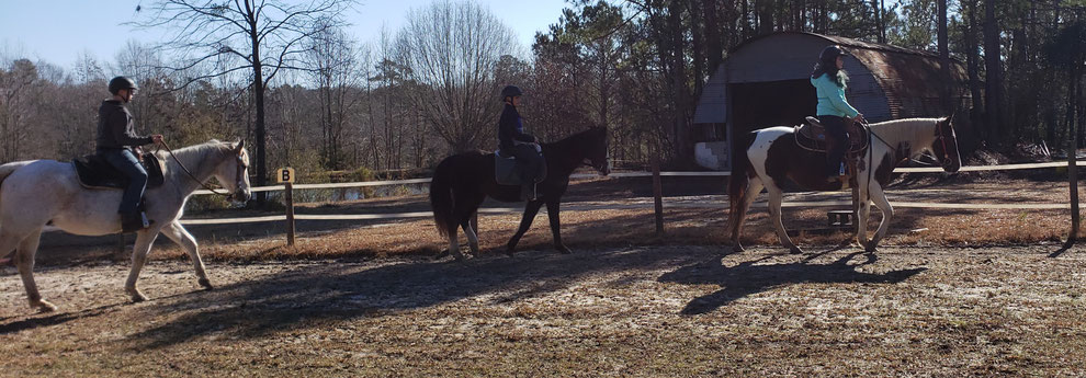 Homeschoolers have fun during their riding lessons here at Pony Gang Equestrian Services in Columbia 