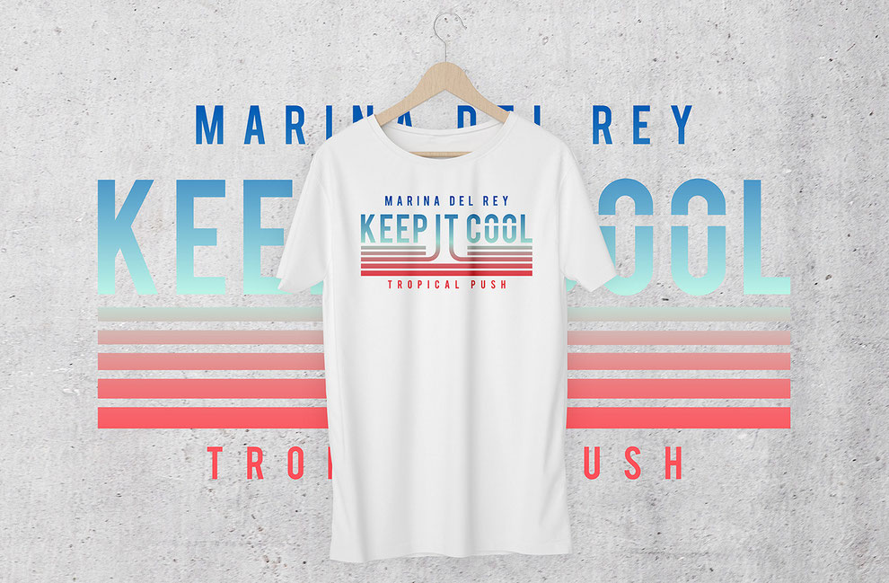 white t-shirt with "keep it cool" graphic