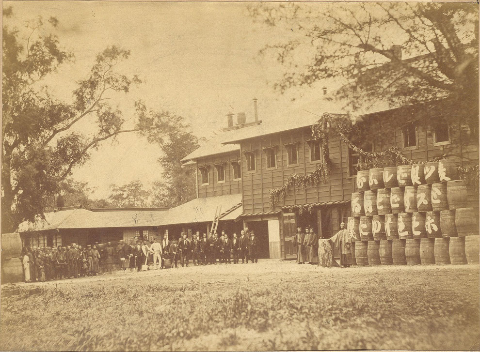 1876年9月に行われた開拓使麦酒醸造所開業式（北大付属図書館所蔵）
