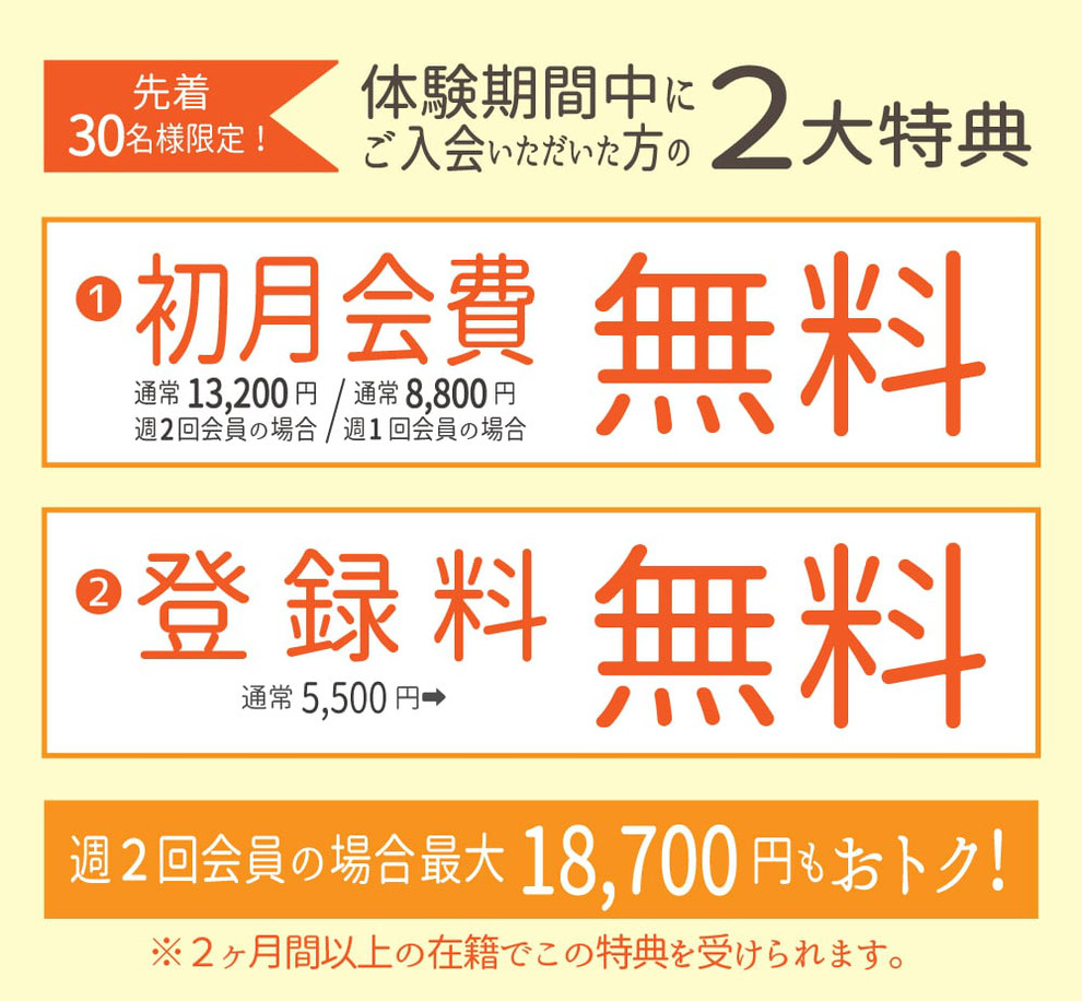 ヨガ＆ピラティスBody Harmony入会特典