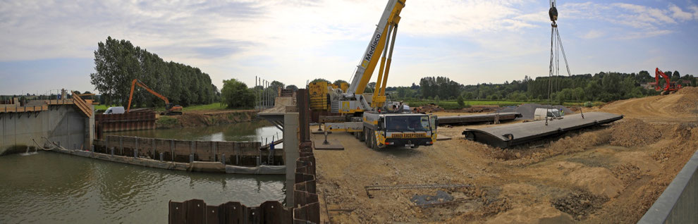 Pose du demi-clapet en phase chantier.