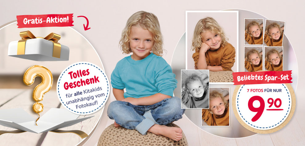 Der Kindergartenfotograf Junior-Foto zeigt hier die Angebotsübersicht für die Kitafotografie