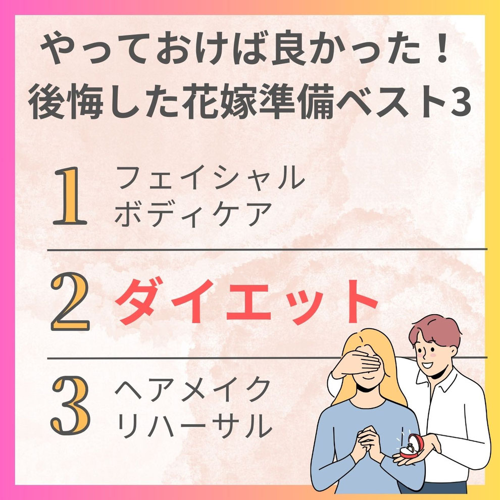 やっておけばよかった後悔した花嫁準備ベスト３