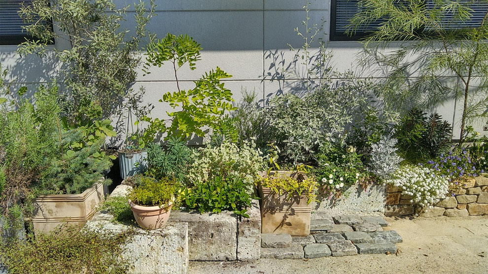 伊達市　造園　外構　　羽賀造園土木の花壇
