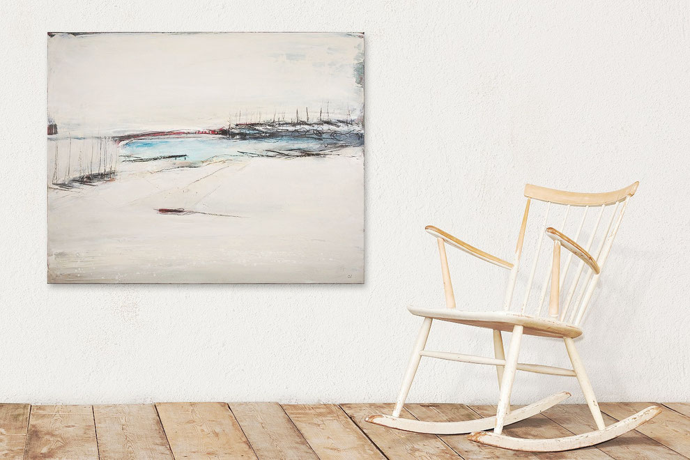 Der Glühweinstand unten am alten Hafen - 100 x 80 cm