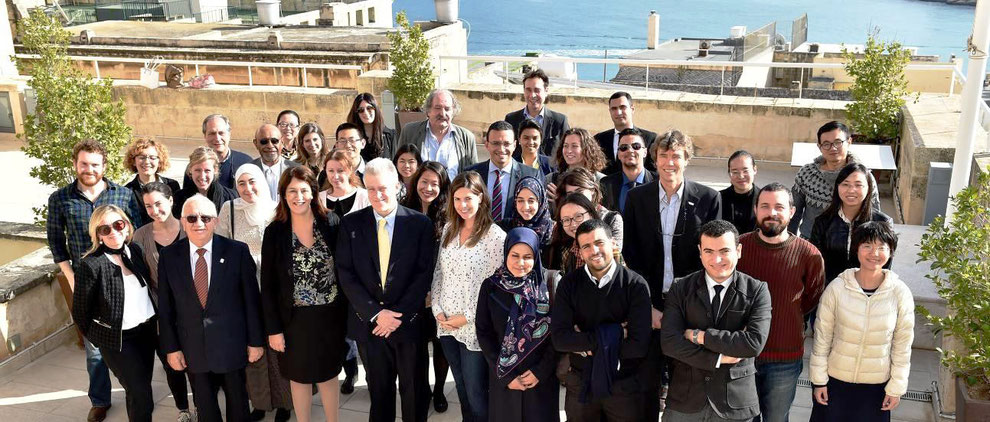 The IOI team, seminar experts, Malta Programme Class of 2015, course faculty, MAOG Class of 2015, and Ms Spiteri at the EU Commission Representation premises in Valletta