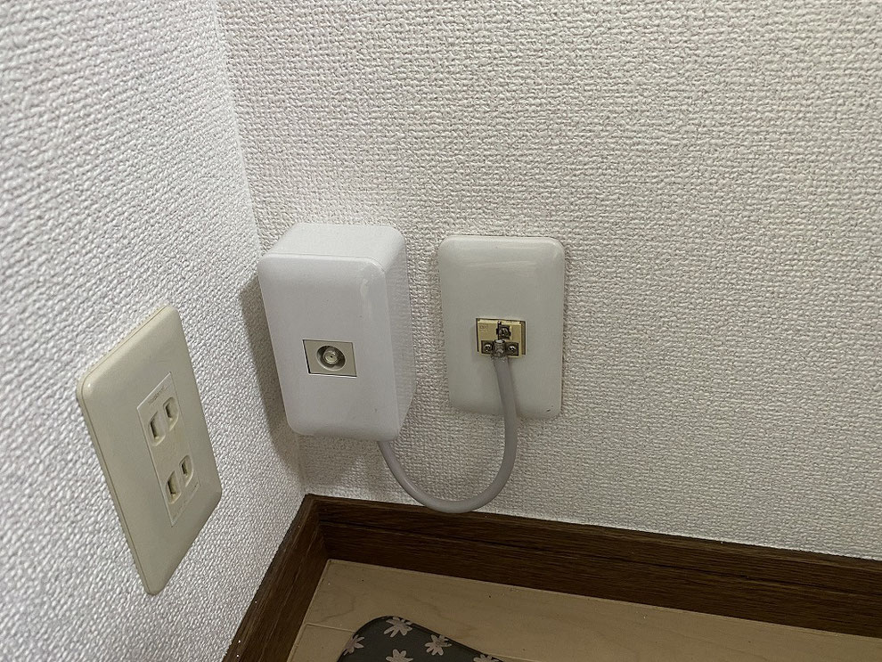 直付け端子の先にF型端子を取り付けたところ
