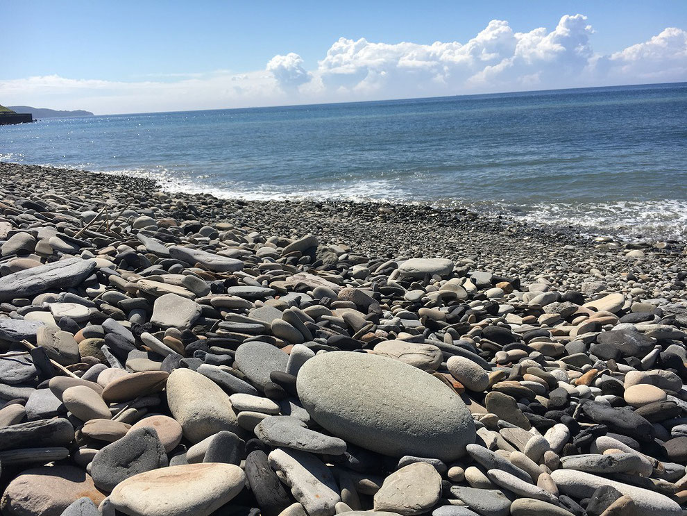 池島の海岸の石